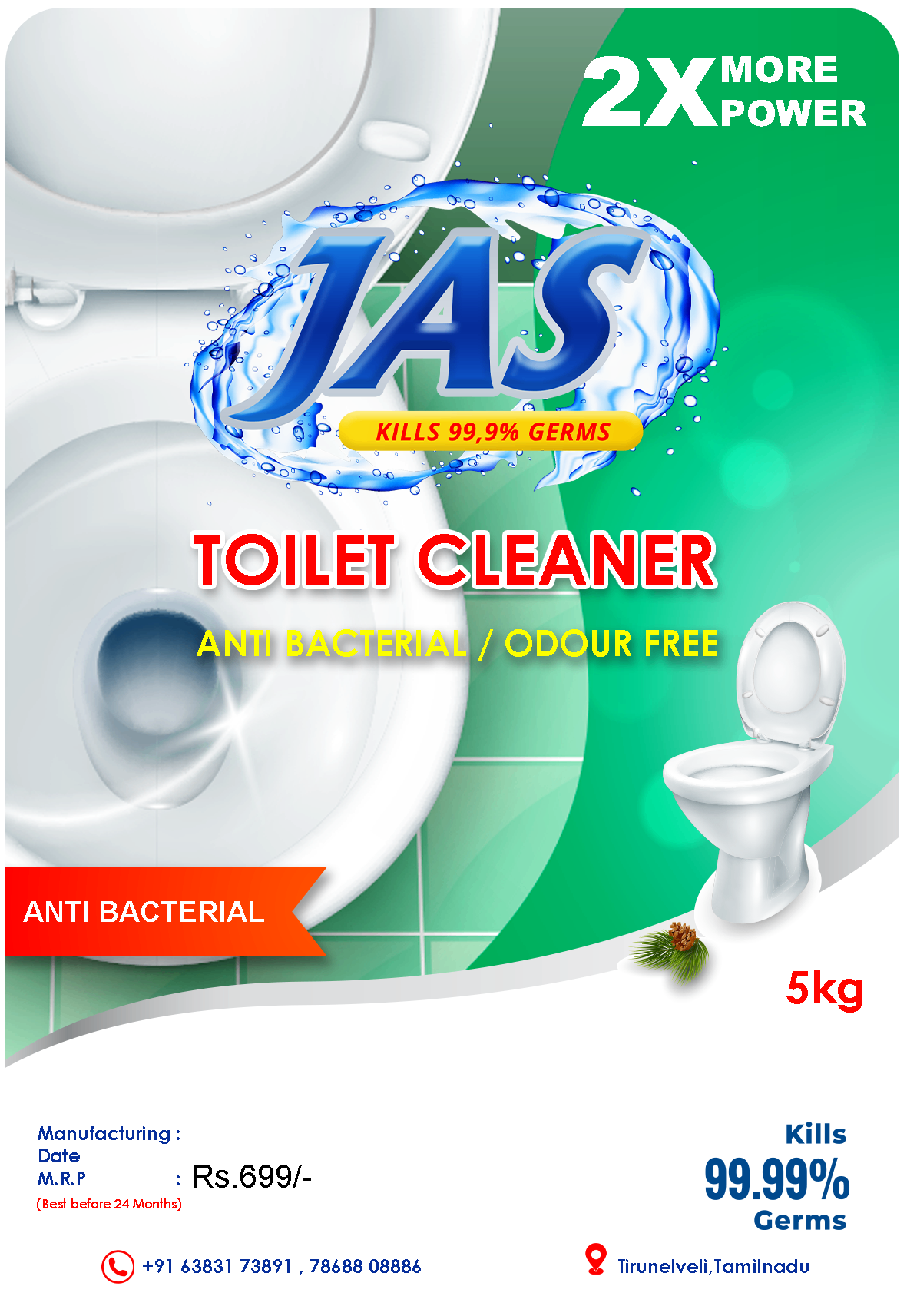 Toilet cleaner sticker copy